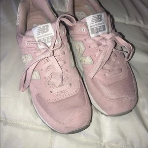 New Balance 574 Pink Suede Size 10